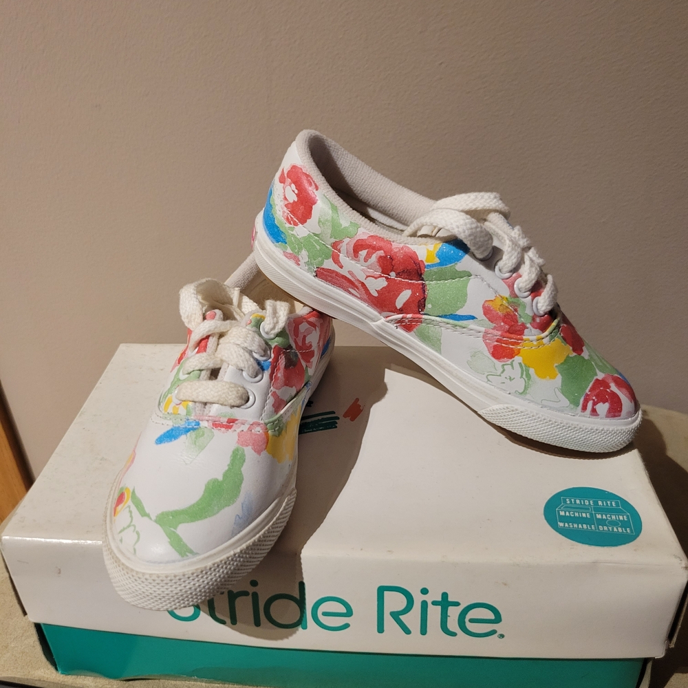 Stride Rite Kids' Floral Sneakers - White and Multicolor